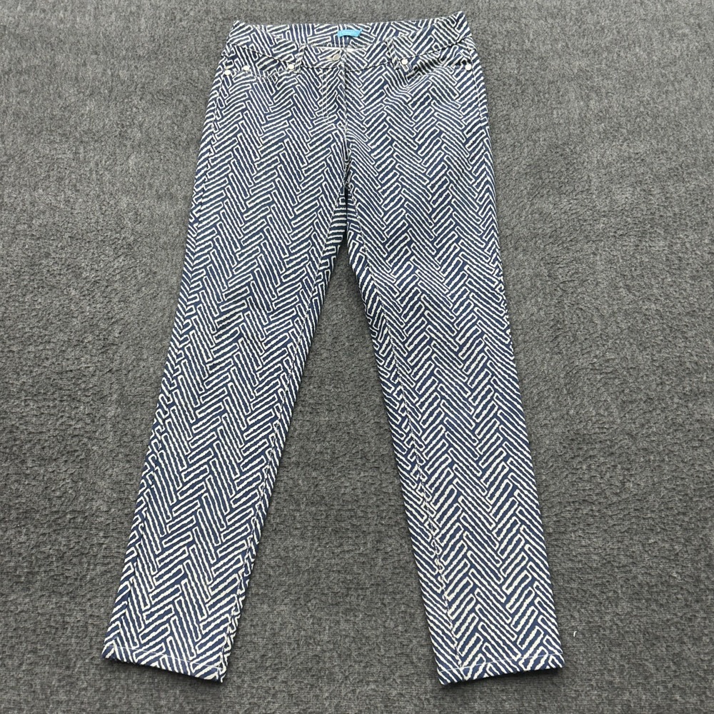 J. McLaughlin Herringbone Pants Womens 2 Mid Rise Straight Leg Zip Fly Pockets